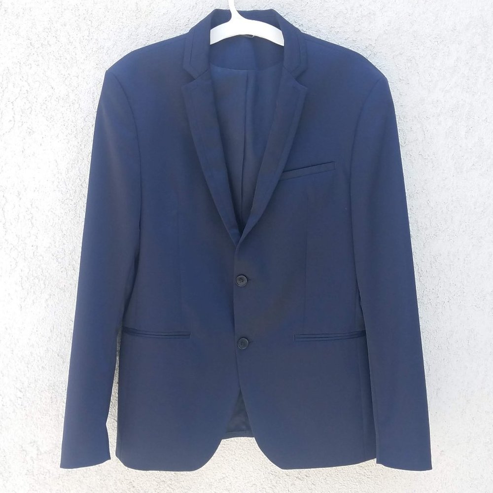 Zara Mens Navy Blue Suit Jacket - Picture 2 of 16